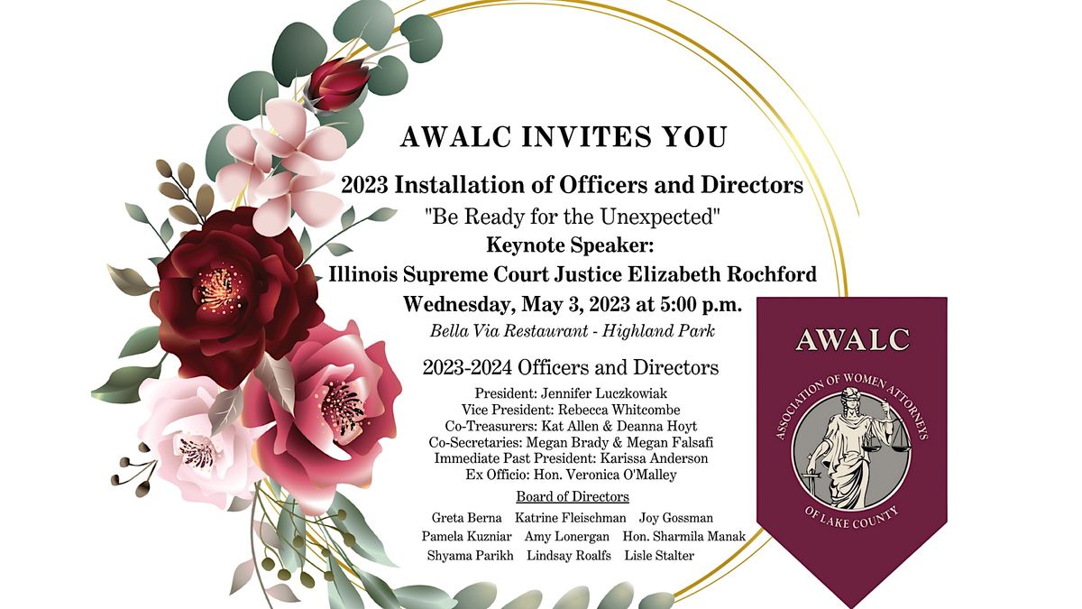 2023 AWALC Installation Dinner at Bella Via, Highland Park, Bella Via