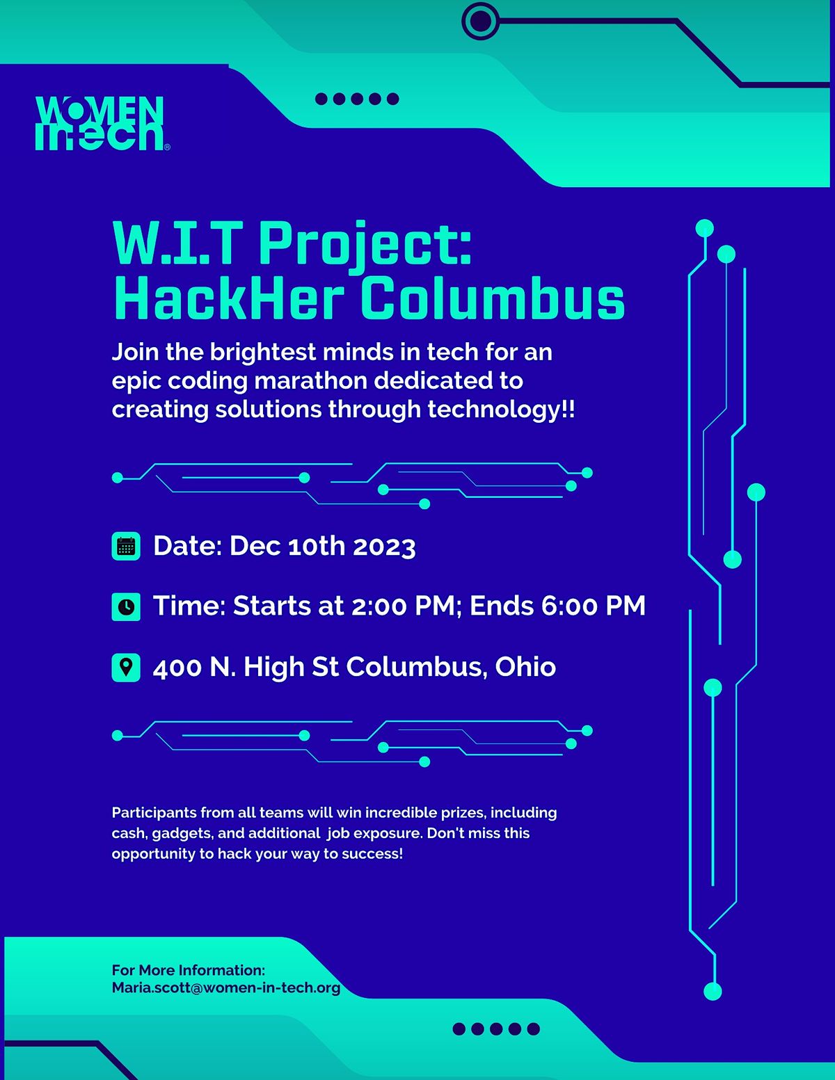 Columbus Chapter Women In Tech U.S Apex 2023 HackHer Columbus
