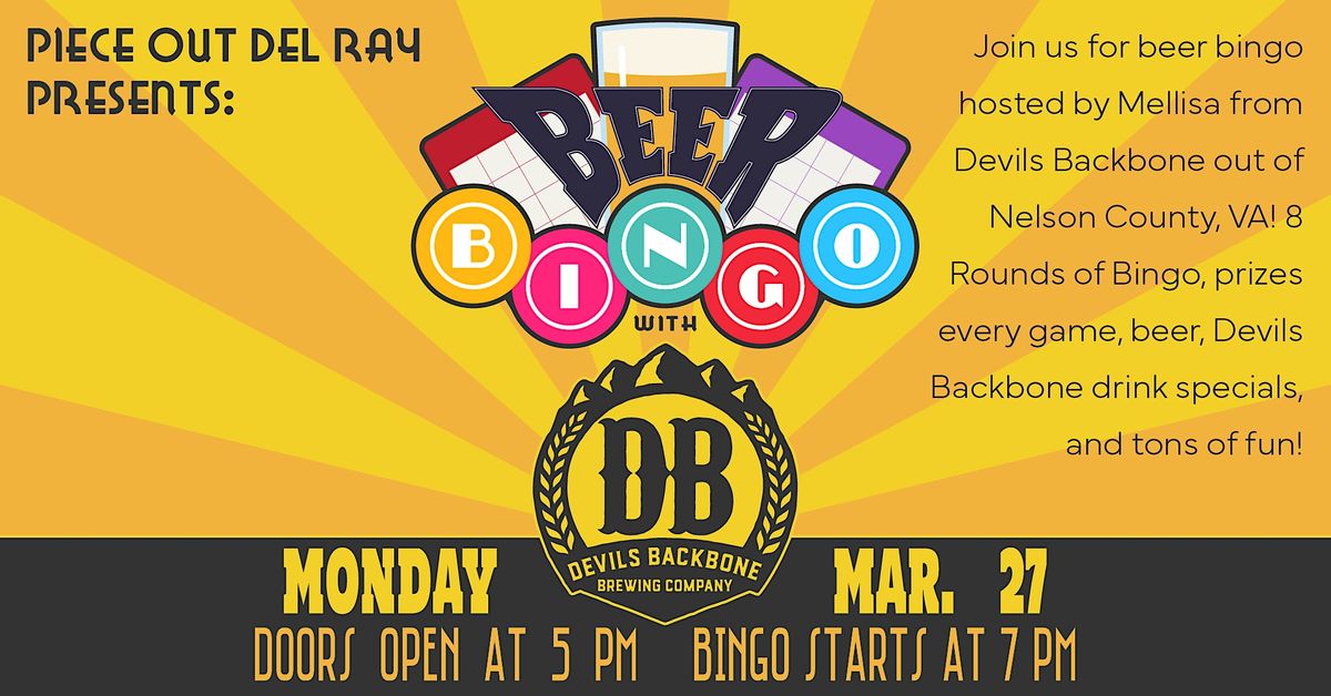 Beer Bingo with Devils Backbone, Piece Out Del Ray, Alexandria, 27