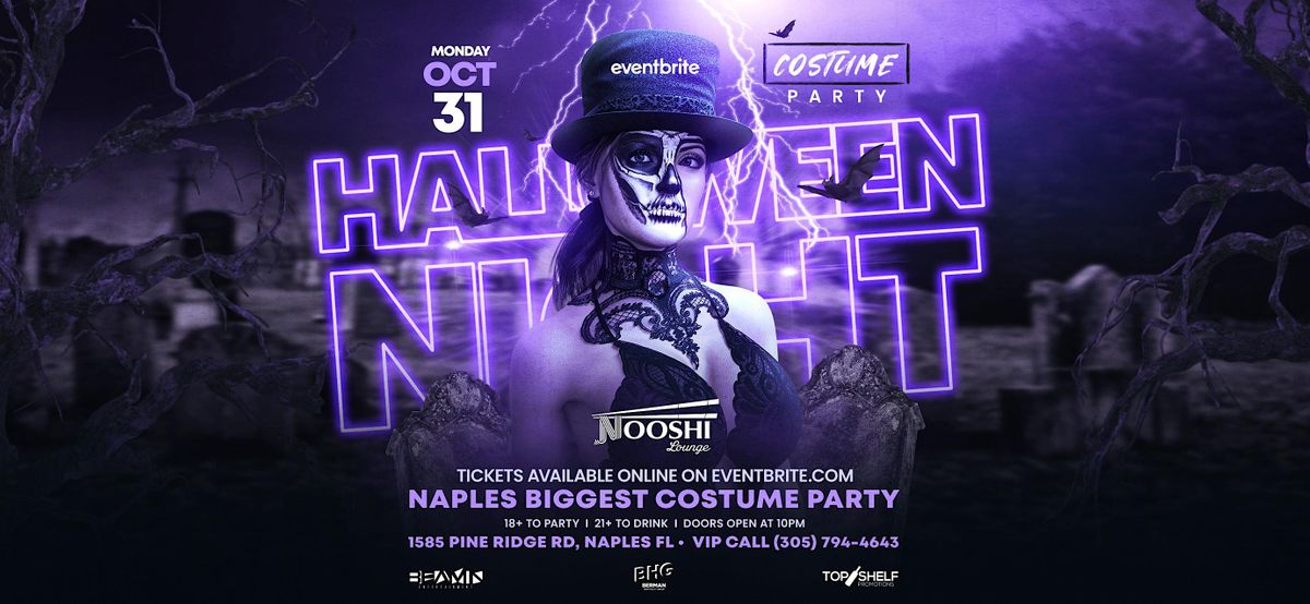 Halloween Night • Monday Oct 31st • Costume Party • Nooshi Lounge