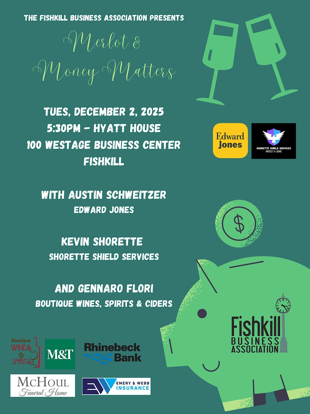 Merlot and Money Matters, 2 December | Event in Fishkill | AllEvents