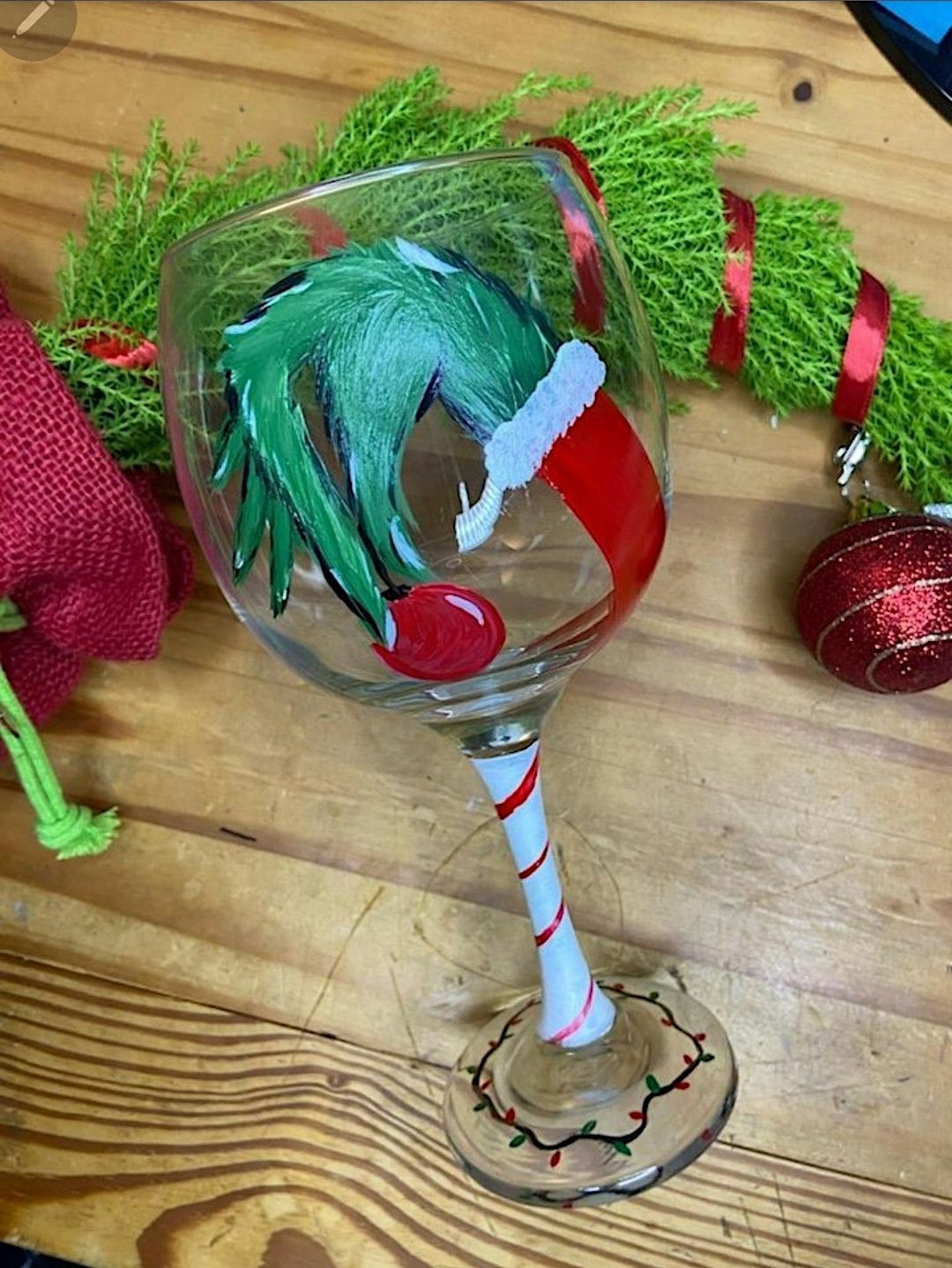 Grinch Paint and Wine Event( painting wine glasses, The Painted Tiger