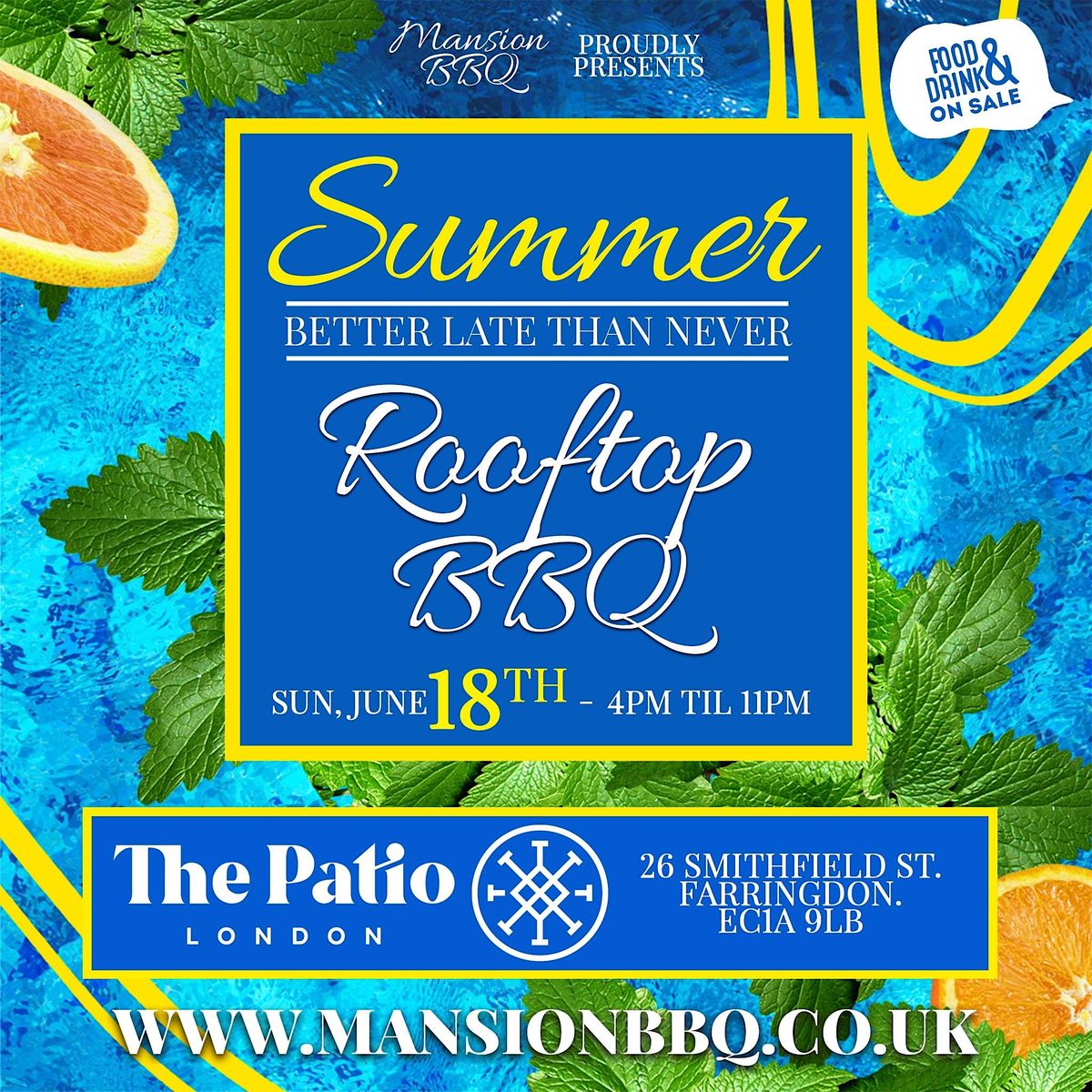 Summer Rooftop BBQ, The Patio London, June 18 2023 AllEvents.in