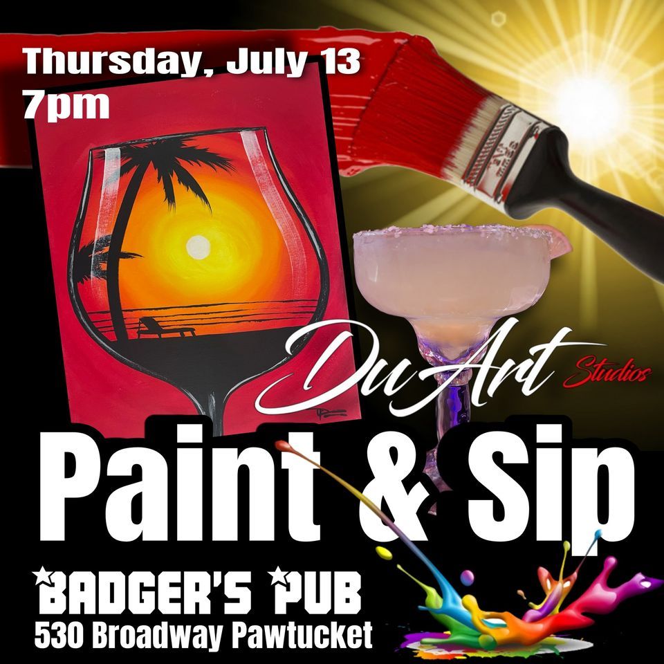 Paint & SIP "Sunset in a glass" ?, Badger's PUB, Pawtucket, 13 July