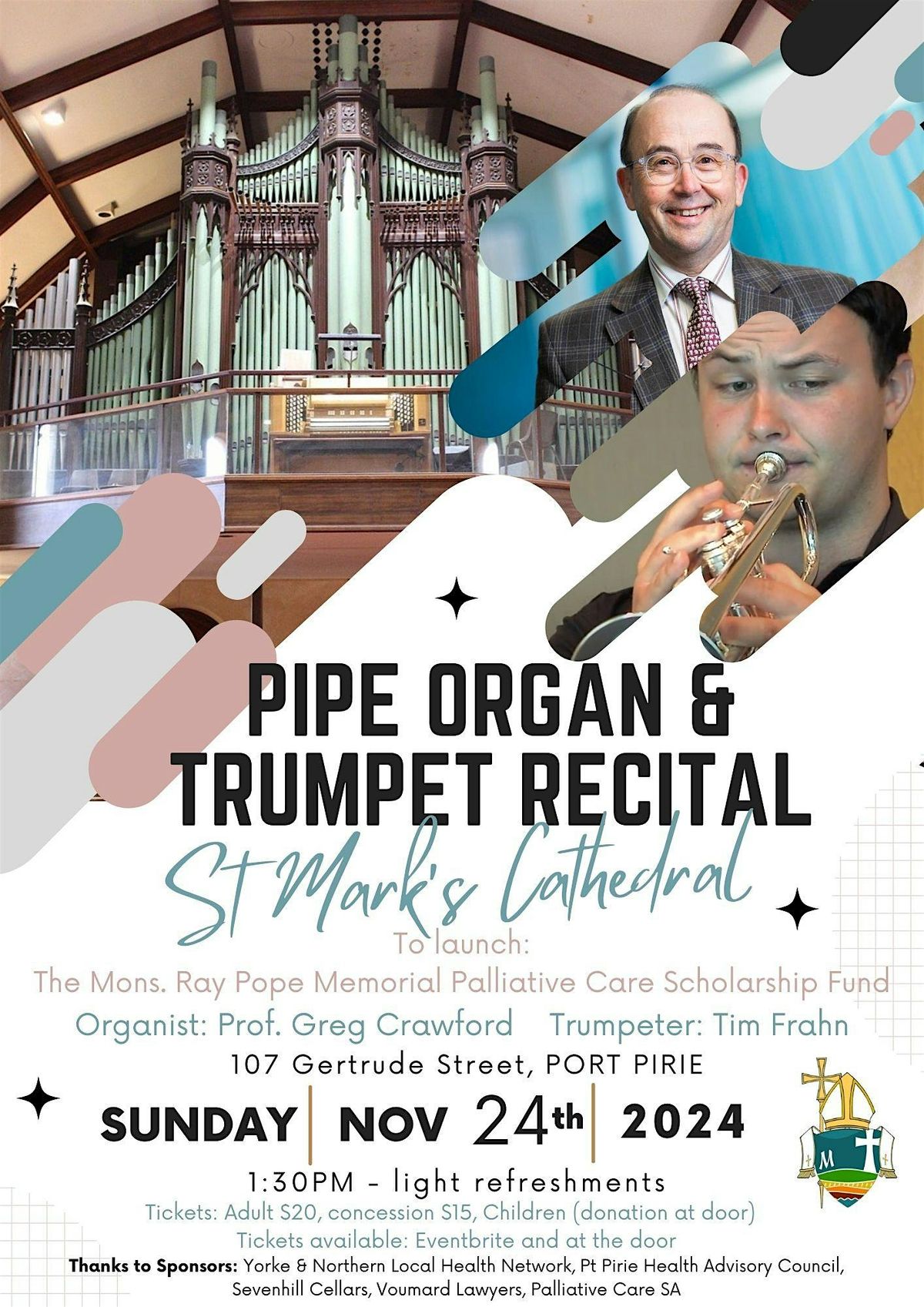Pipe Organ & Trumpet Recital - St Marks Cathedral, St Mark's Catholic ...