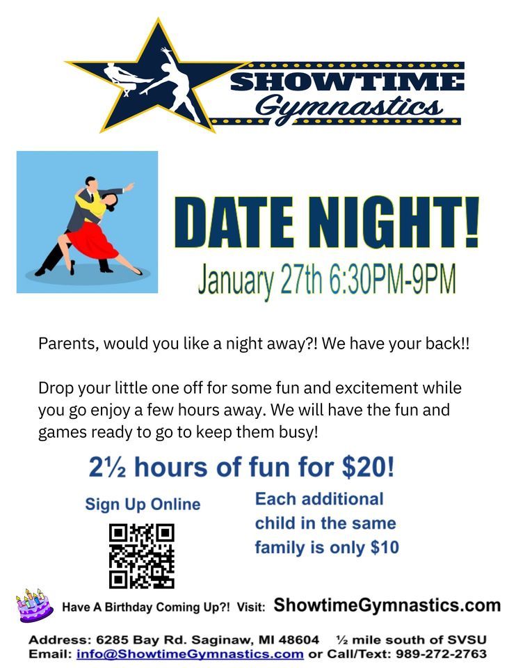 Date Night, Showtime Gymnastics, Saginaw, January 27 2024 AllEvents.in