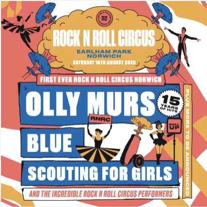 Rock n Roll Circus 2025 - Olly Murs in Norwich, 16 August | Event in Norwich | AllEvents