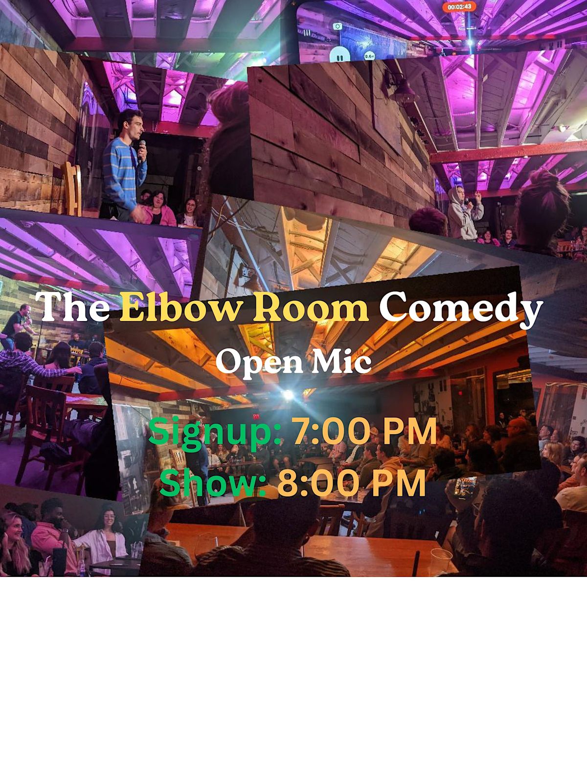 The Elbow Room Comedy Open Mic, The Elbow Room, West Hartford, May 11