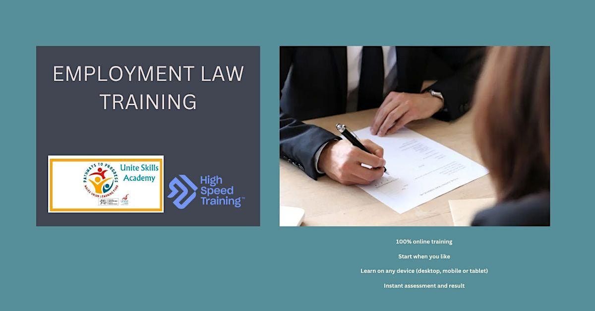 EMPLOYMENT LAW TRAINING, November 4 to March 31 Online Event