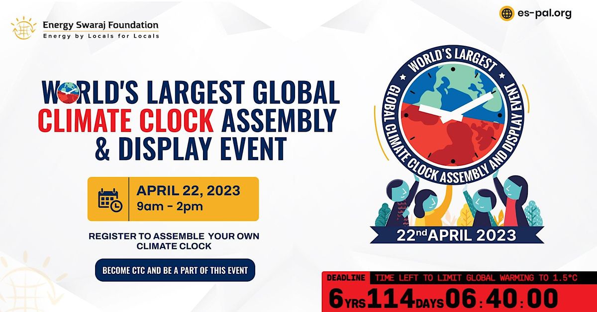 Global Climate Clock Assembly and Display Event, Indira Gandhi Indoor Stadium, New Delhi, 22