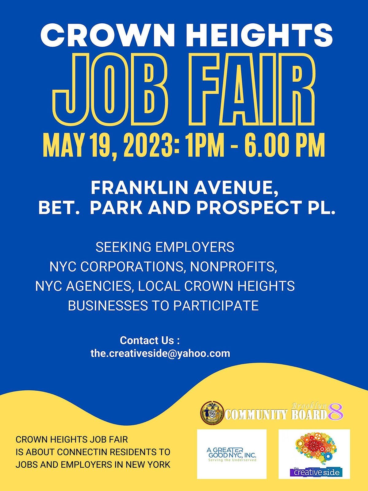 Crown Heights Job Fair, Crown Heights, Brooklyn, 19 May 2023 AllEvents.in
