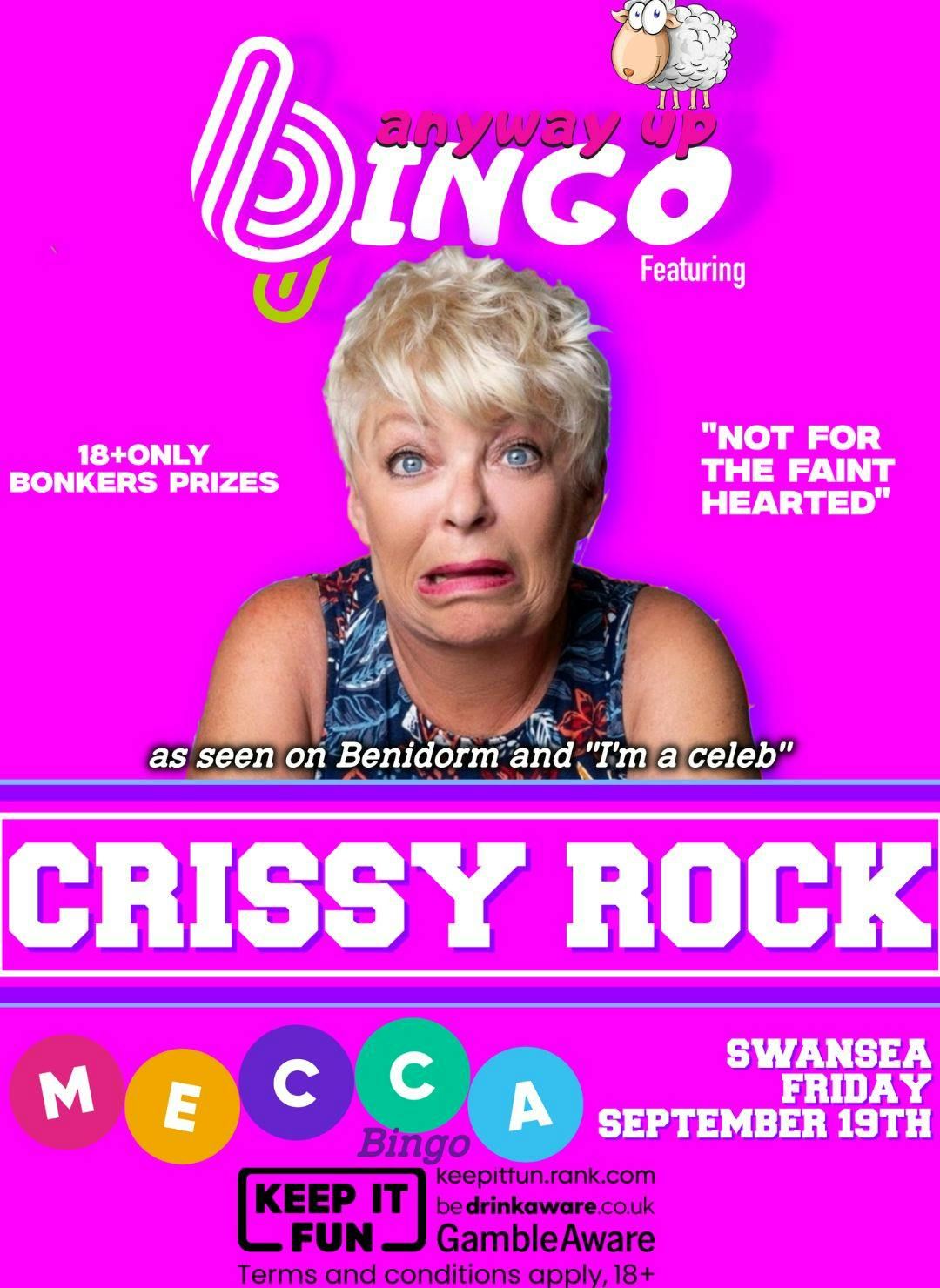 Anyway Up Bingo Present Crissy Rock Live at Swansea Mecca Bingo, 19 September | Event in Swansea | AllEvents