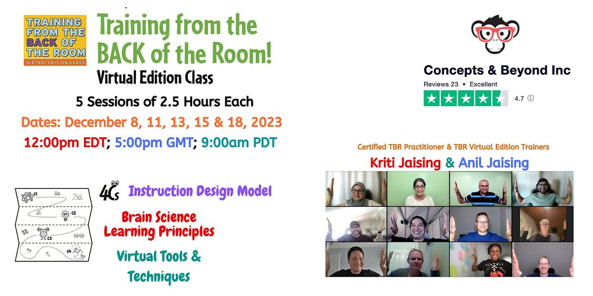 Training from the Back of the Room Virtual Edition (TBR-VE), 8 December | Online Event | AllEvents.in