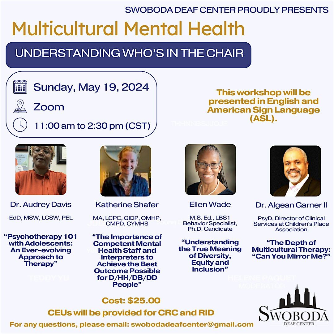 Multicultural Mental Health "Understanding Whos In The Chair", May 19 ...