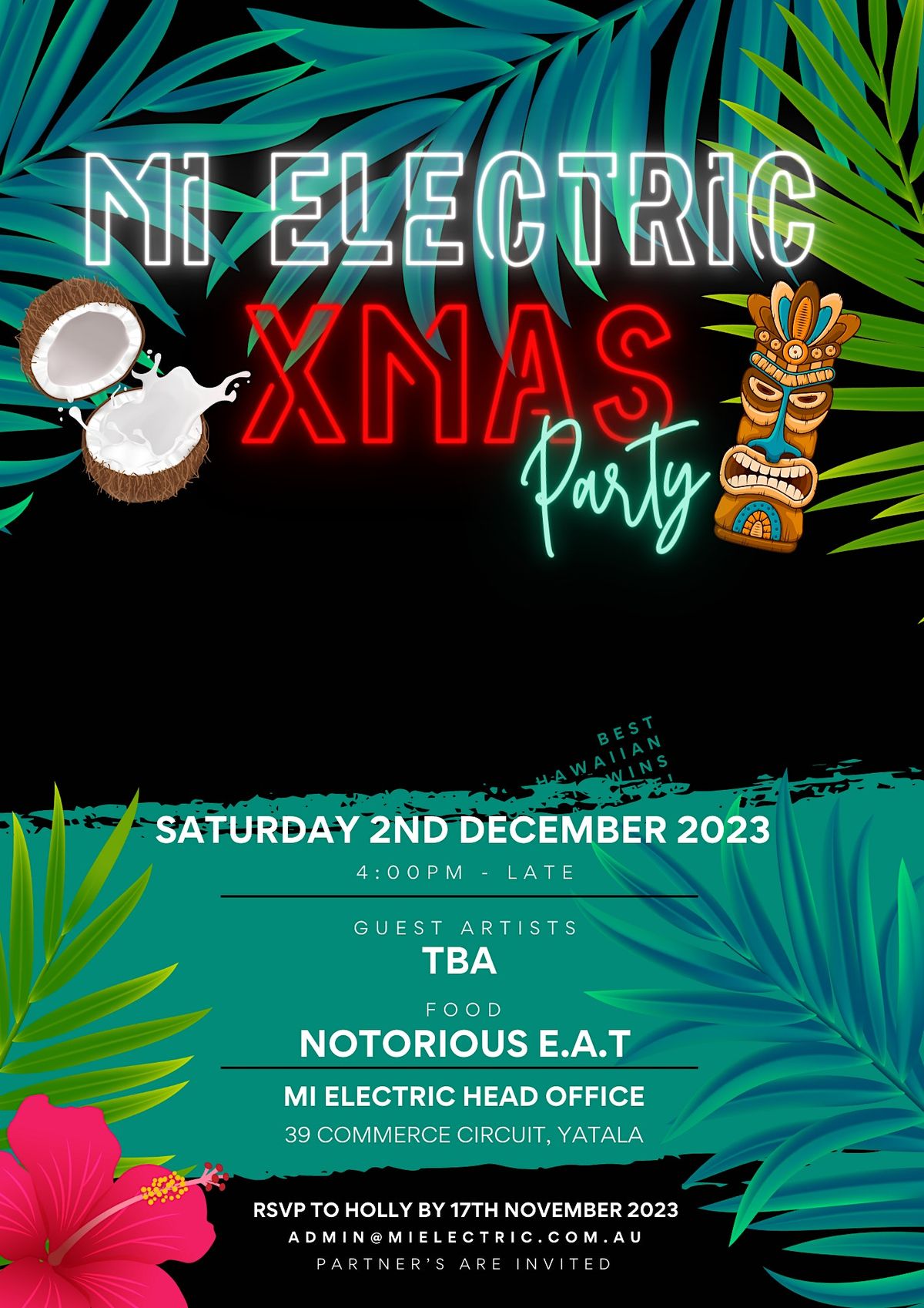 Mi Electric Christmas Party 2023, 39 Commerce Circuit, Yatala QLD