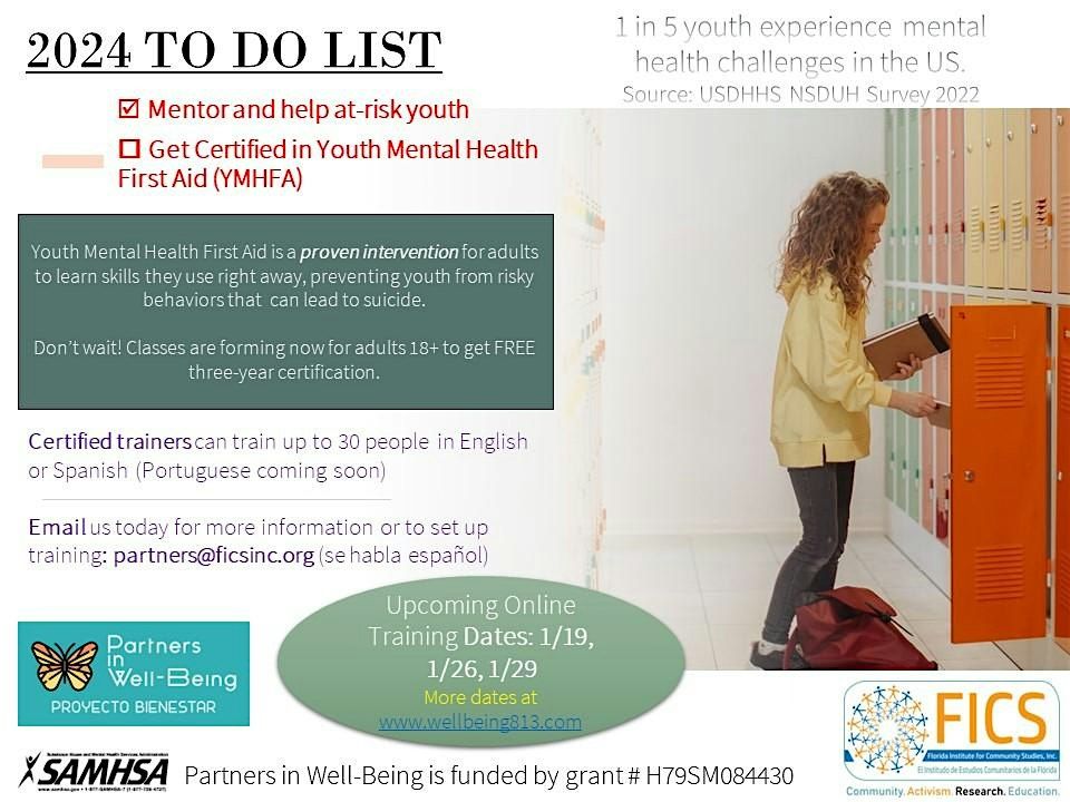 1/26/24: Youth Mental Health First Aid Certification Online, Town 'N ...
