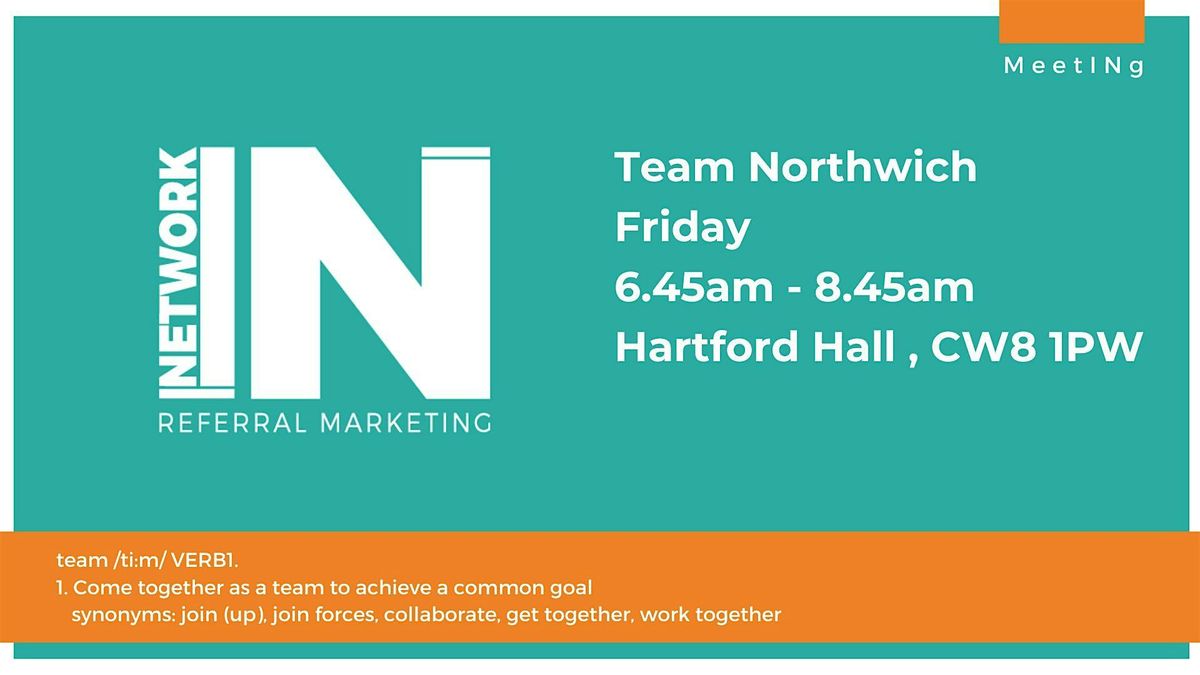 NetworkIN Team Northwich Breakfast Fortnightly Meeting | Event in Hartford | AllEvents