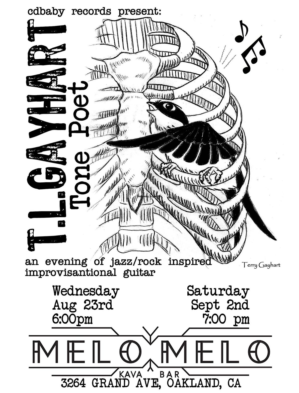Terry Gayhart LIVE Music, 3264 Grand Ave, Oakland, September 2 2023