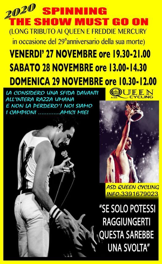 Show Must Go On Freddie Mercury Spinning Freddie Mercury-The Show Must Go on, ASD QUEEN Cycling