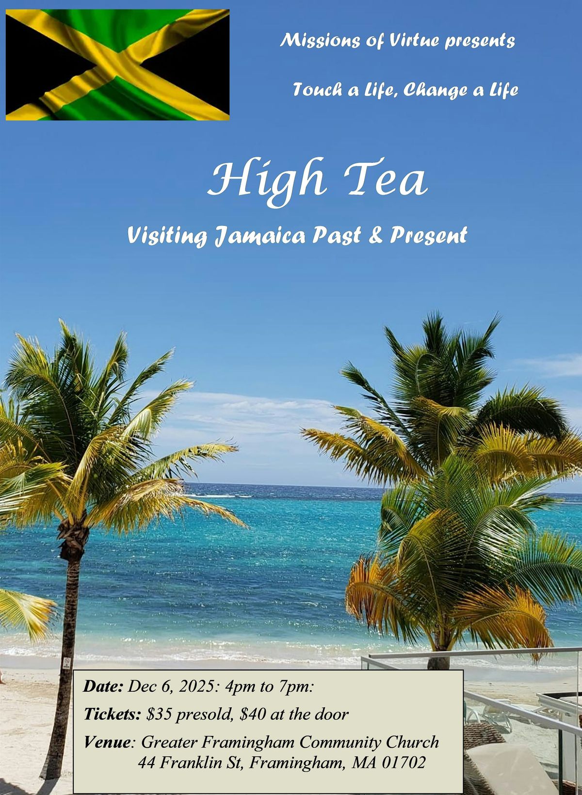 Touch A Life; Change A Life - High Tea, 6 December | Event in Framingham | AllEvents