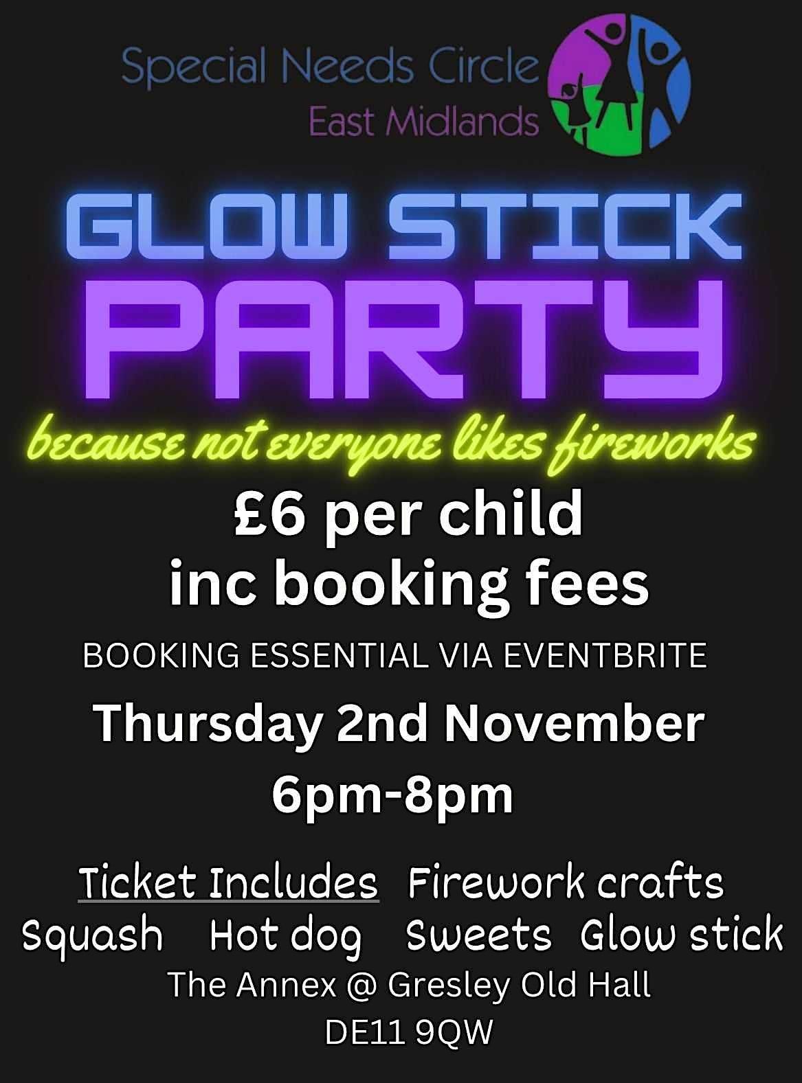 Glow Stick Party, Gresley Old Hall Community Welfare Centre, Church