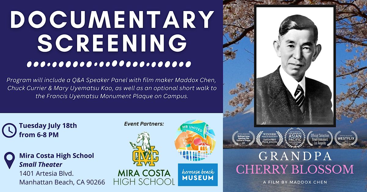 Documentary Screening GRANDPA CHERRY BLOSSOM by Maddox Chen, Mira