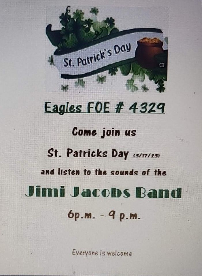 St Patricks Day FOE 4329, Newport Eagles Club Aerie 4329, March 17