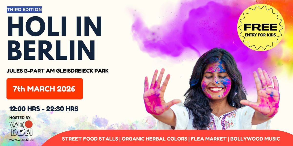 Holi In Berlin 2026 - Festival of Colors |Food Stalls|Bollywood - Wedesi