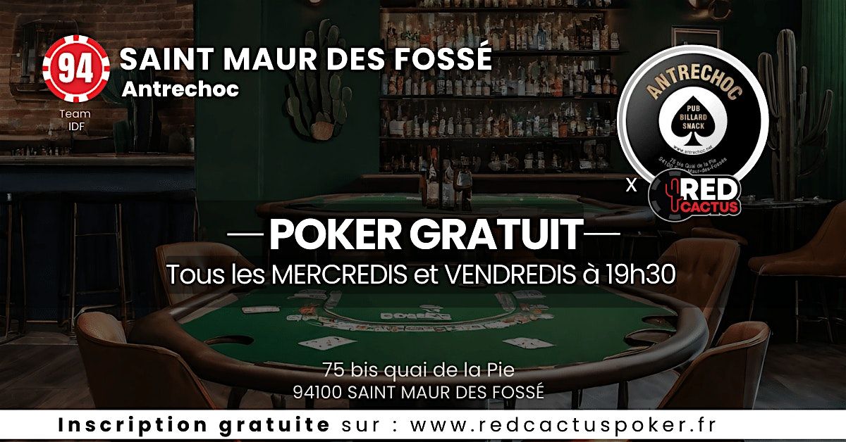 Soirée RedCactus Poker X L'Antrechoc à SAINT MAUR DES FOSSES (94) | Event in Saint-Maur-des-Fossés | AllEvents