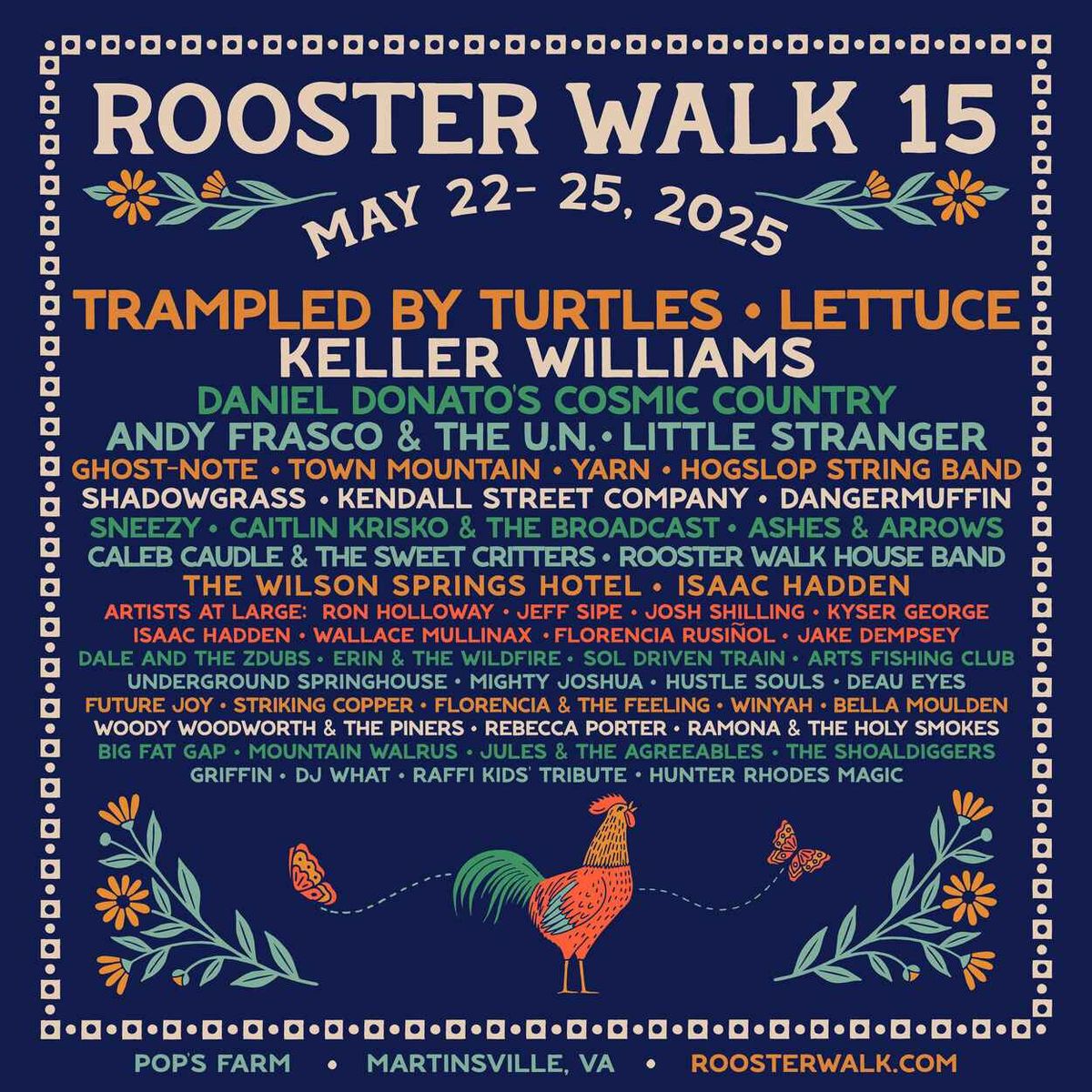 Rooster Walk Music & Arts Festival: Yarn Rooster Walk House Band  Dale and the Zdubs & Hustle Souls - Thursday, 21 May