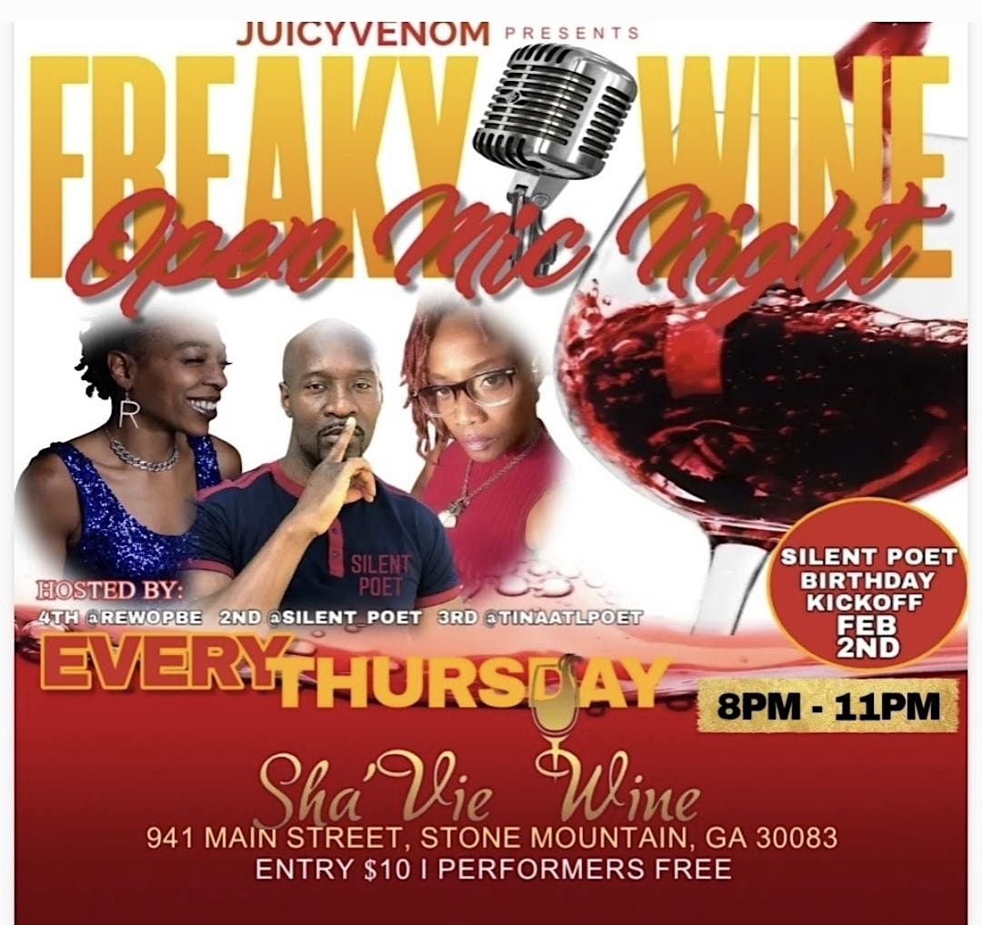 OPEN MIC NIGHTS SHA VIE WINE, ShaVie Wine Collections, Stone Mountain