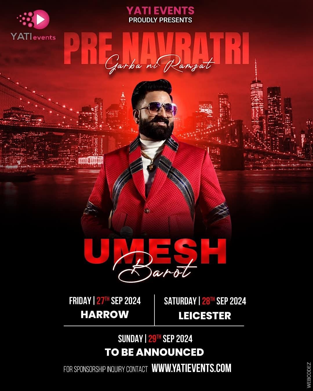 Umesh Barot PreNavratri in UK part of The Great Garba Mahotsav 2024, Byron Hall at Harrow Umesh Barot PreNavratri in UK part of The Great Garba Mahotsav 2024, Byron Hall at Harrow