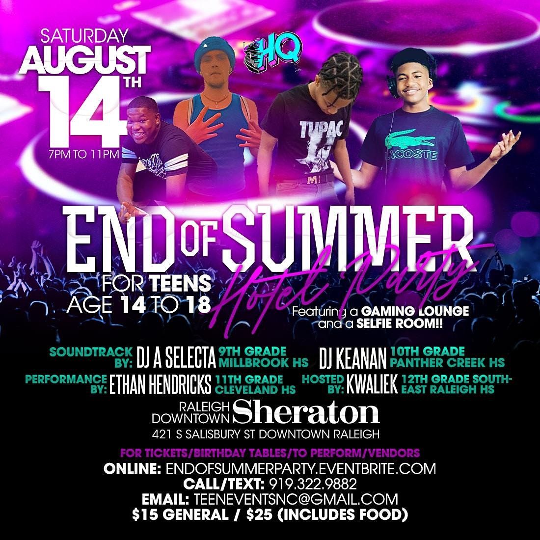 End Of Summer Hotel Party Sheraton Raleigh Hotel August 14 To August 15 Allevents In Raleigh Events August 2022