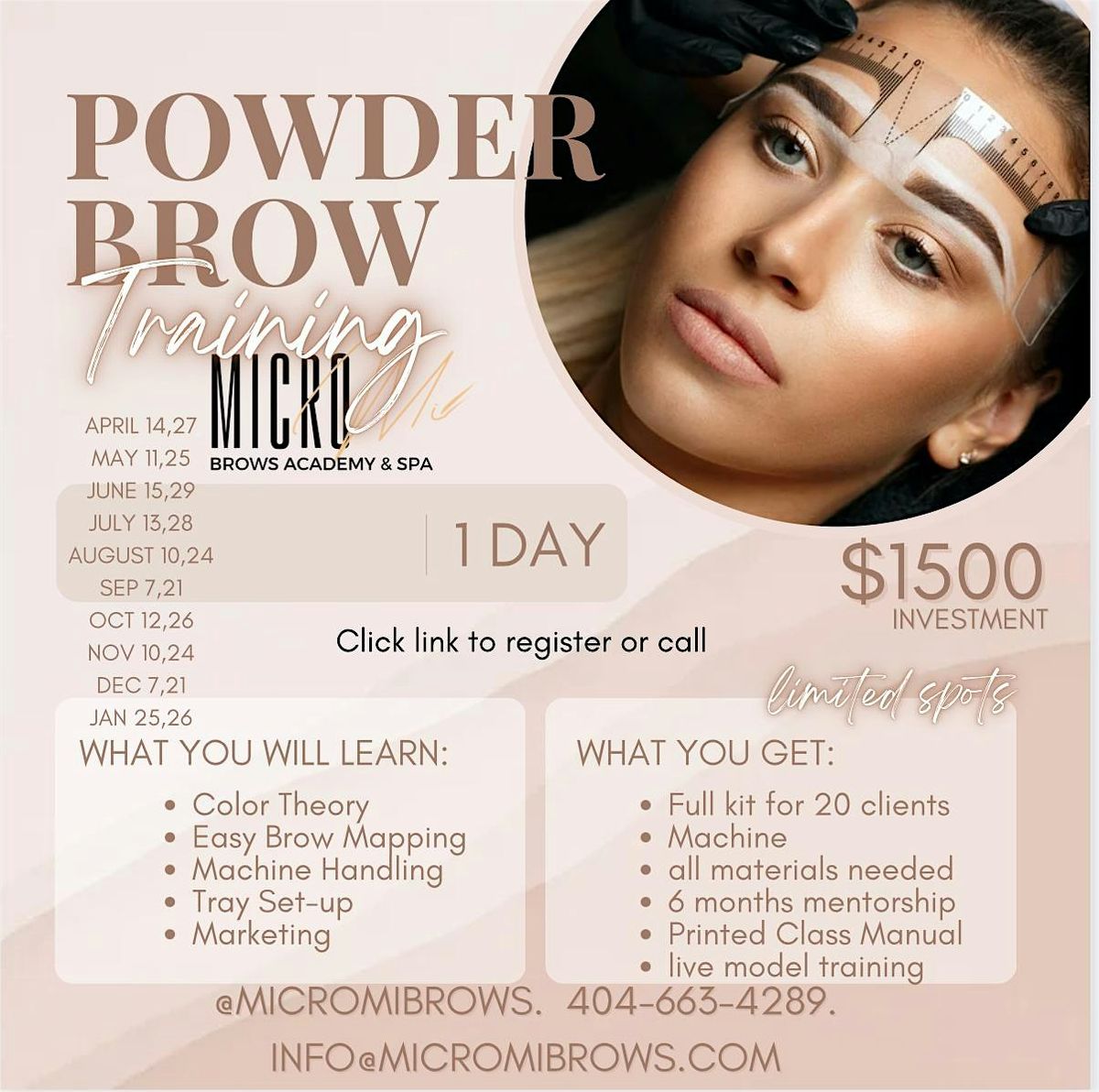 Powder brows Training, MicromiBrows, Decatur, 27 April 2024 | AllEvents
