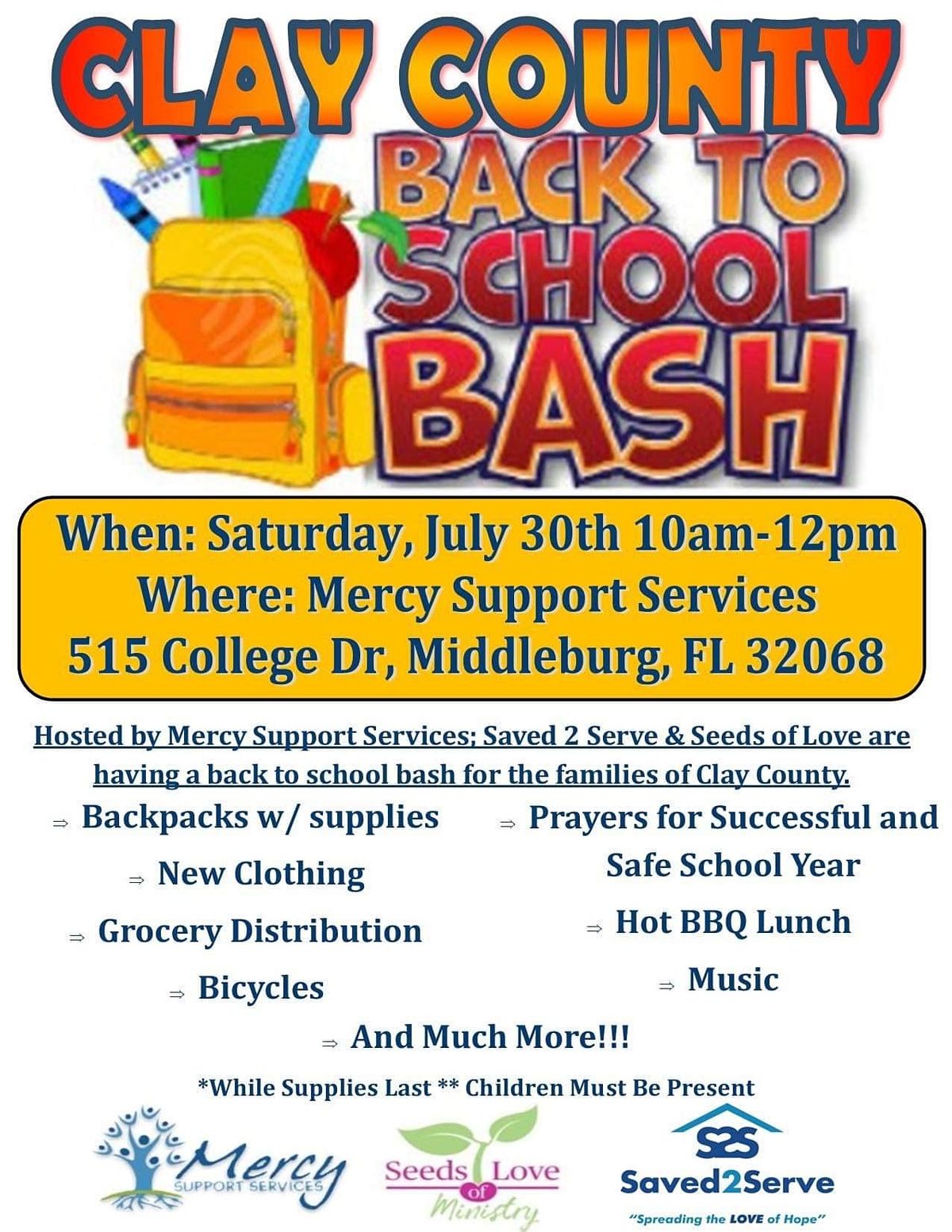 Back to School Bash, 515 College Dr, Middleburg, July 30 2022 Back to School Bash, 515 College Dr, Middleburg, July 30 2022
