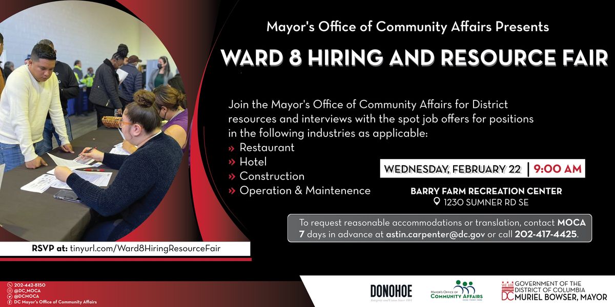 The mayors office of community affairs ward 8 hiring resource fair