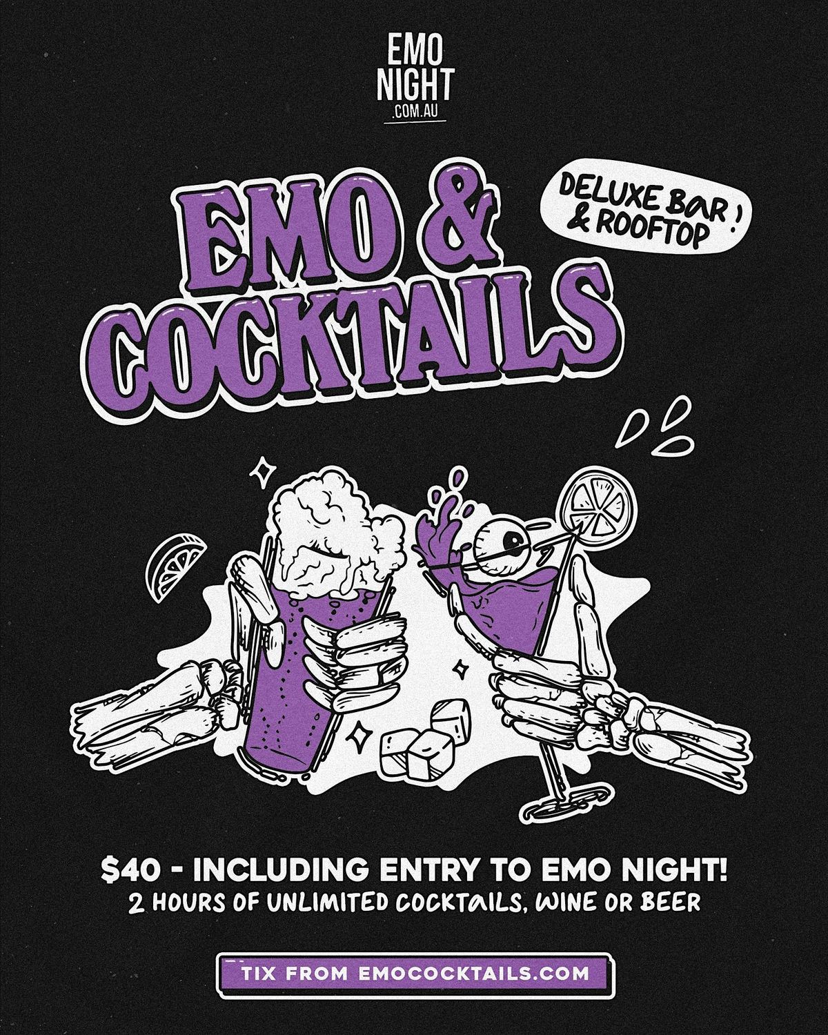 EMO & COCKTAILS AT DELUXE MELBOURNE | Event in Moonee Ponds | AllEvents