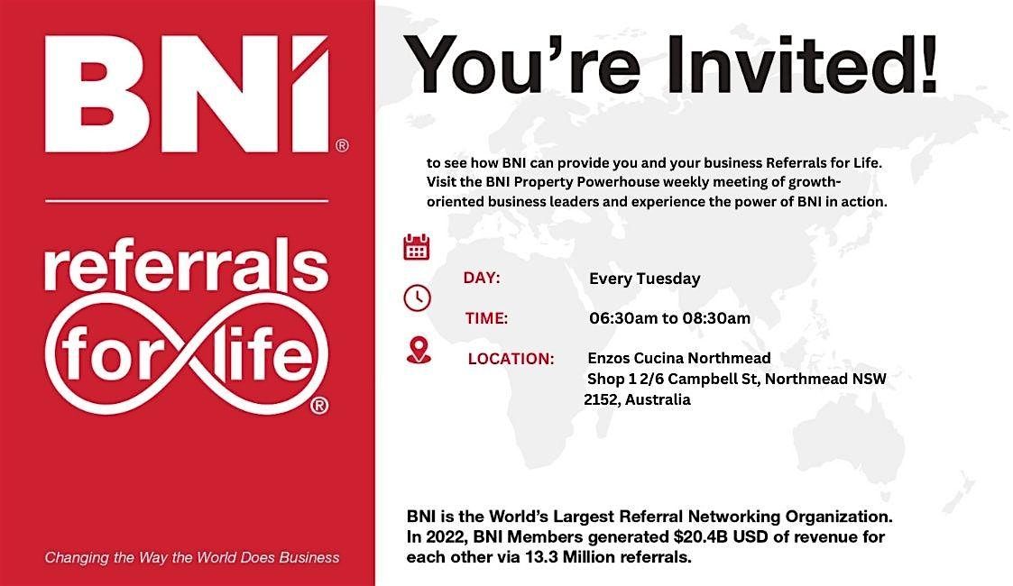 BNI Property Powerhouse Chapter Meeting!! | Event in Northmead | AllEvents