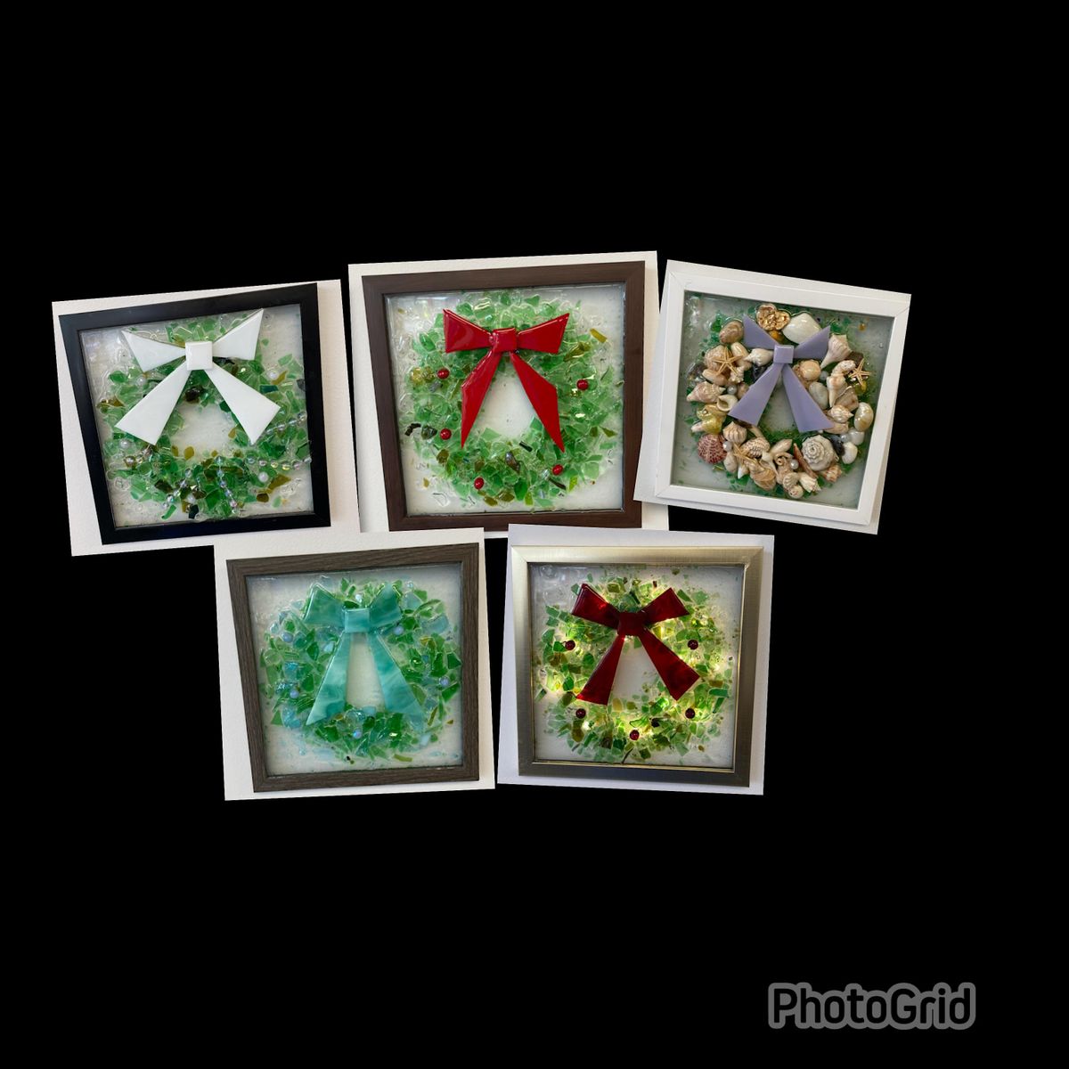 Lighted Glass Art Wreath, Wicked Glass Art Studio, Keene, October 26