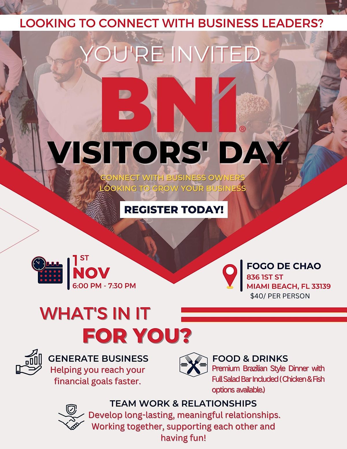 BNI Pioneers Business Leaders Networking, Fogo de Chão Brazilian