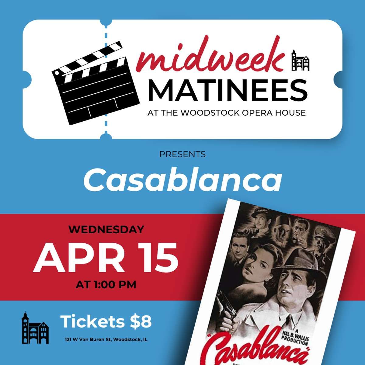 Casablanca - Film, 14 April | Event in Woodstock | AllEvents