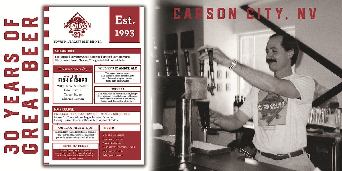 30th Anniversary Beer Dinner Carson City, Great Basin Brewing Company
