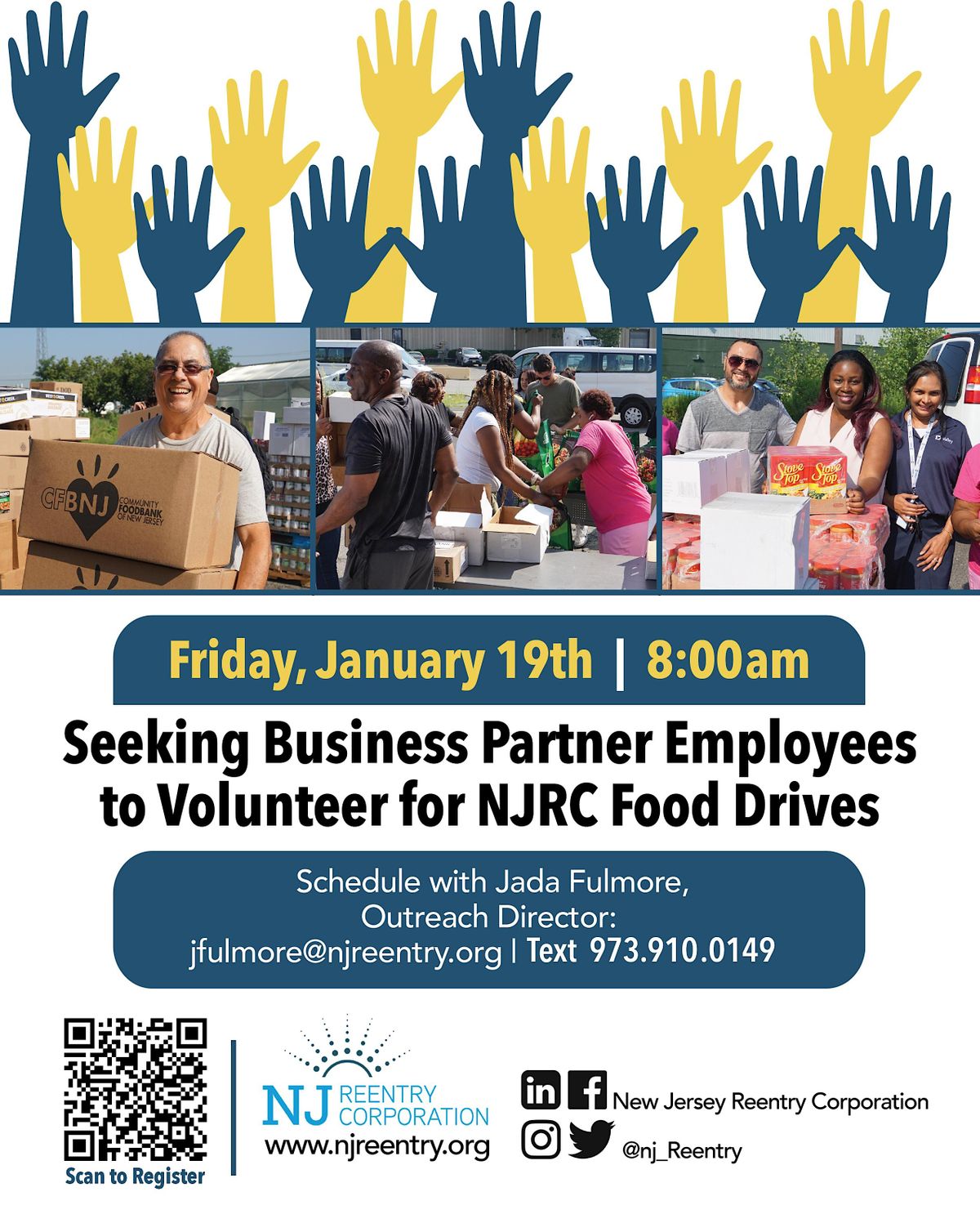 NJRC Food Drive Seeks Business Partner Employee Volunteers, The