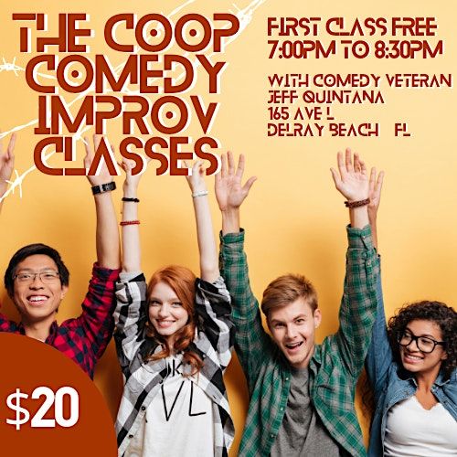 Improv Comedy Drop In Classes At The Coop, The Coop Comedy, Delray