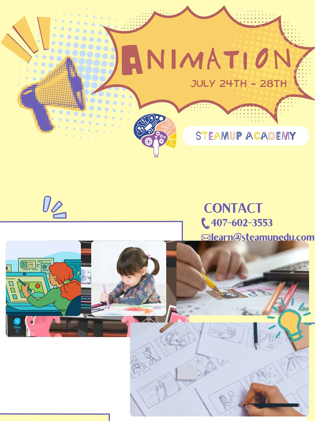 SteamUp Academy Robotics & Engineering Summer Camp Animation Program