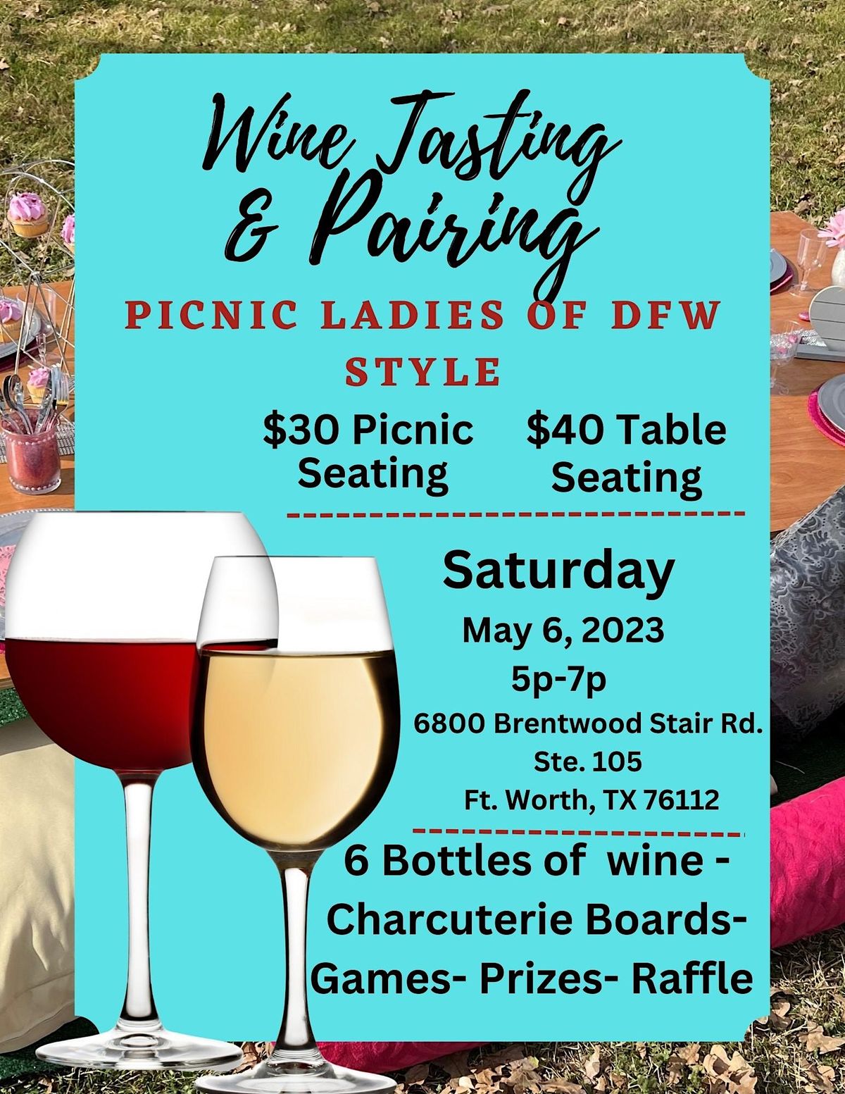 Wine Tasting and Pairing Picnic Ladies Style, 6800 Brentwood Stair Rd