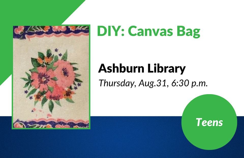DIY Teens Canvas Bag, Ashburn Library, August 31 2023 AllEvents.in