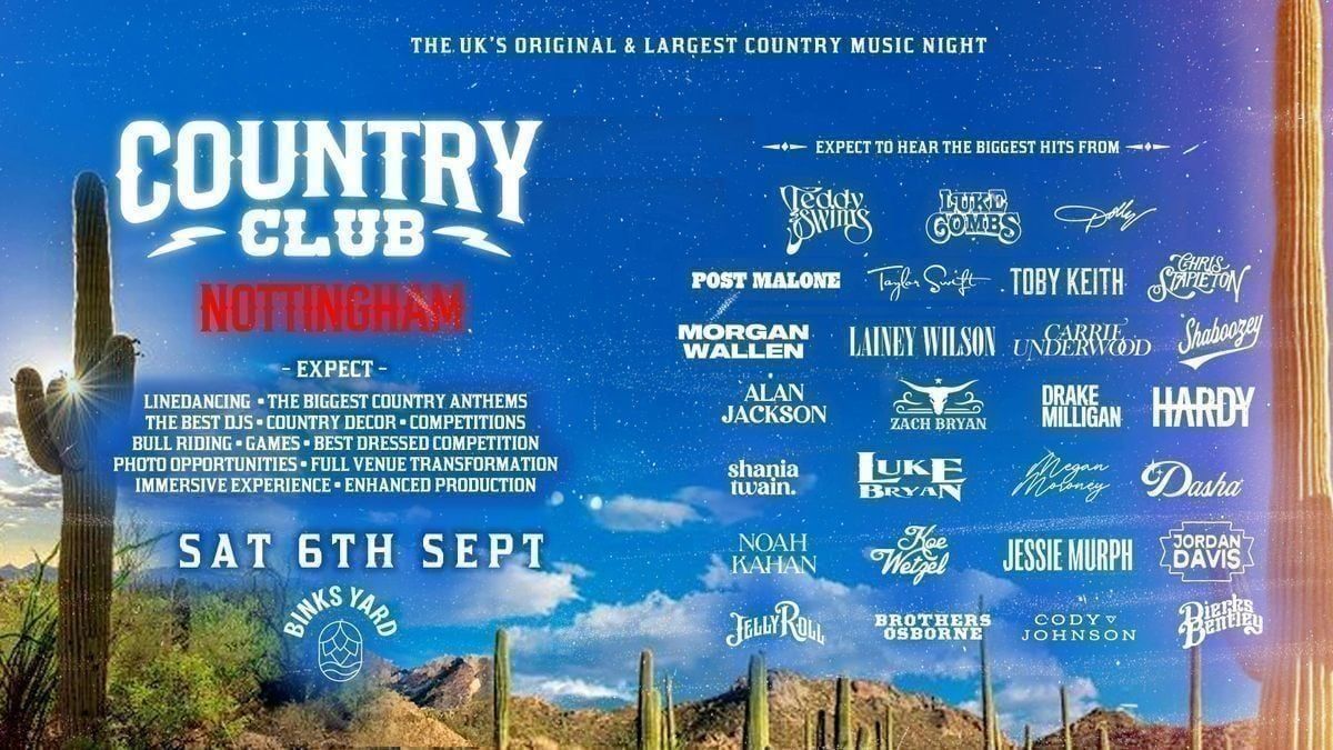 Country Club ⚡- Outdoor Country Music Festival • 6th Sept • Nottingham | Binks Yard, 6 September | AllEvents