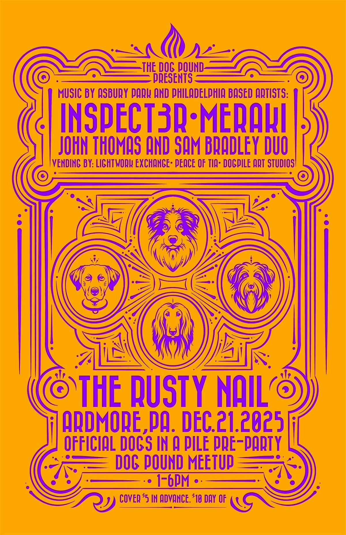 DOG POUND OFFICIAL MEET UP PHL:MERAKI, JOHN THOMAS & SAM BRADLEY, INSPECT3R, 21 December | Event in Ardmore