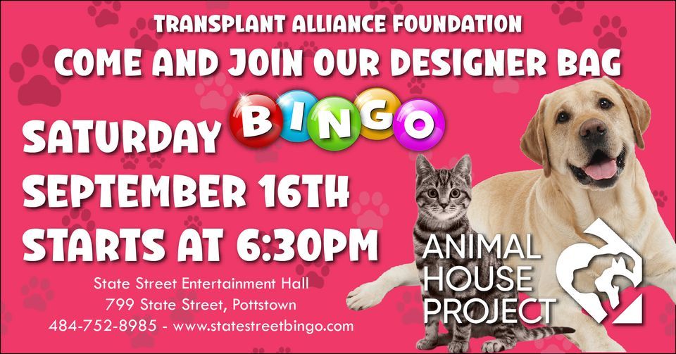 Designer Bag Bingo Benefiting Animal House Project, State Street